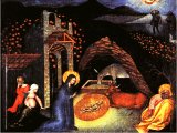 Nativity, at Pinacoteca, Giovanni di Paolo. Chapel of Nicholas V,Borgia Apartments, Vatican.